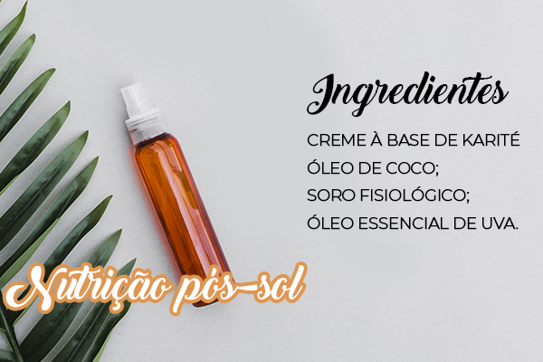 receita de borrifador para cachos - nutrição pós sol