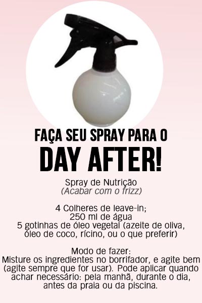 borrifador para day after de cabelos crespos e cacheados