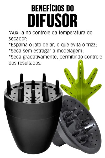 difusor é excelente para cabelos crespos e cacheados