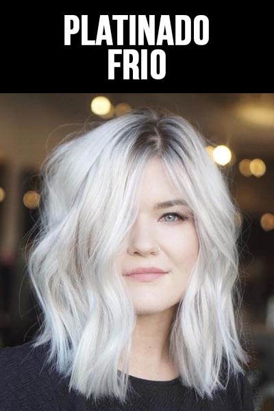 cabelo platinado em tom frio