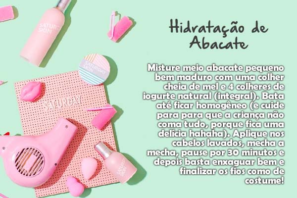 hidratação com abacate para cabelo infantil